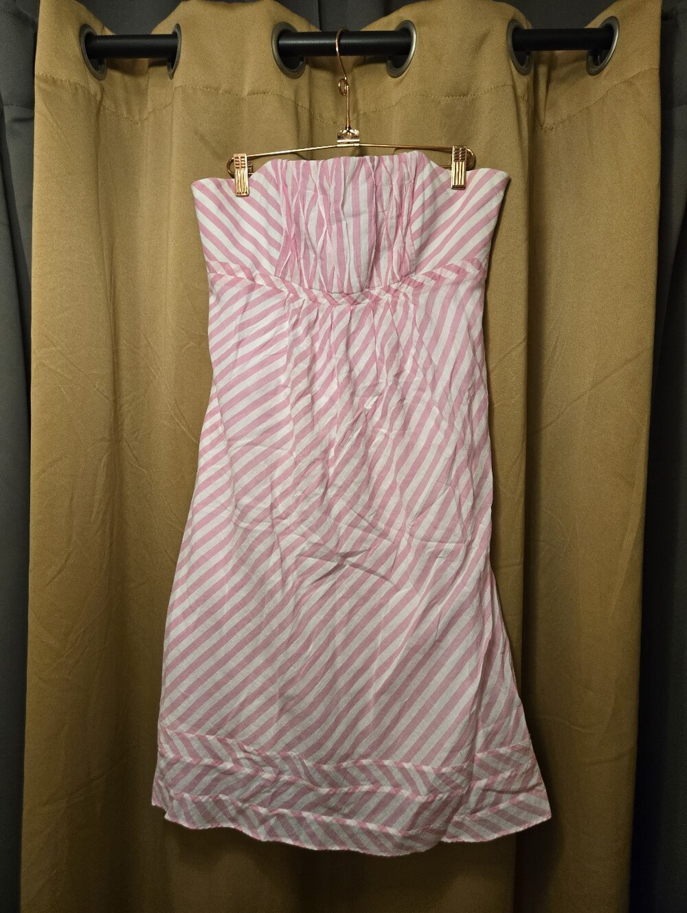 Lilly Pulitzer Pink and White Striped Strapless Dress Size 8